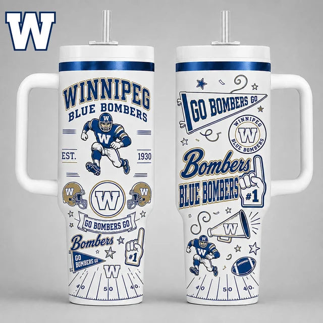 [FAN EXCLUSIVE] NEW CUSTOMIZED CFL09 WPG WINNIPEG BLUE BOMBERS HALLOWEEN  40OZ TUMBLER