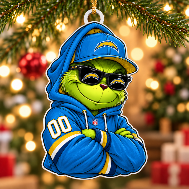 [SPECIAL OFFER] NEW CUSTOMIZED NFL09 LAC LOS ANGELES CHARGERS CHRISTMAS ACRYLIC ORNAMENT