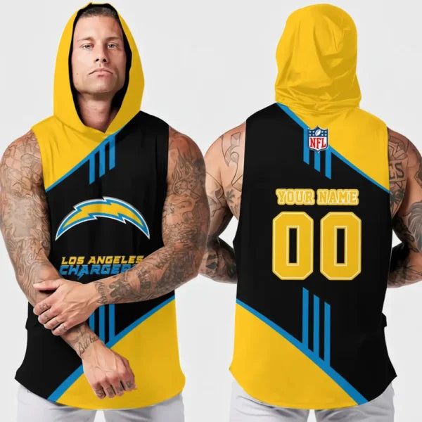 [SPECIAL OFFER] NEW CUSTOMIZED NFL09 LAC LOS ANGELES CHARGERS HOODED TANK TOP