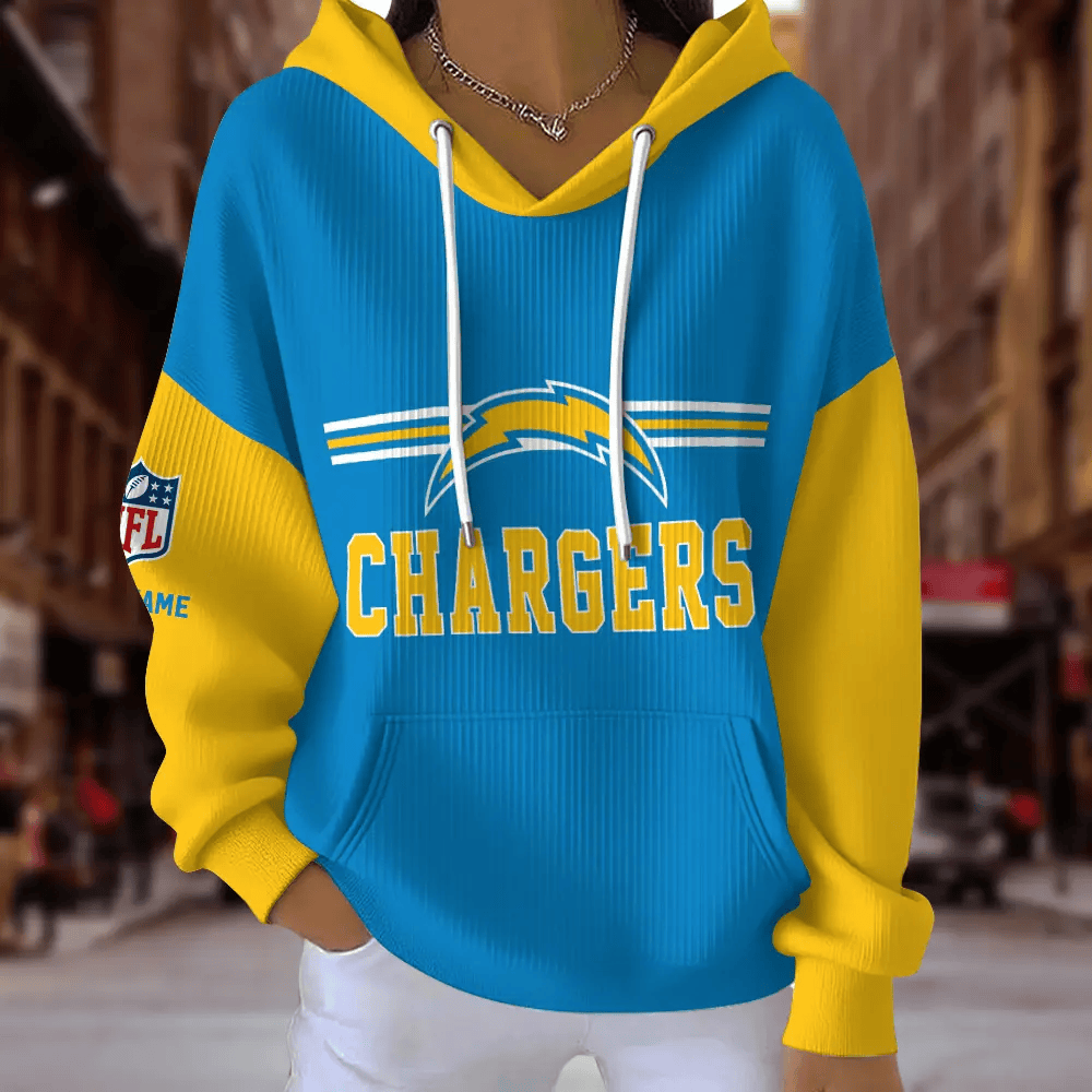 [SPECIAL OFFER] NEW CUSTOMIZED NFL09 LAC LOS ANGELES CHARGERS RIBBED HOODIE & SWEATSHIRT