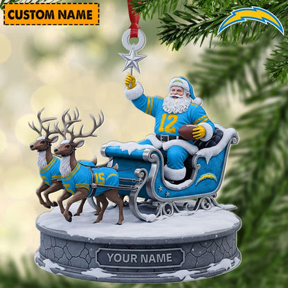 [SPECIAL OFFER] NEW CUSTOMIZED NFL09 LAC LOS ANGELES CHARGERS CHRISTMAS ACRYLIC ORNAMENT