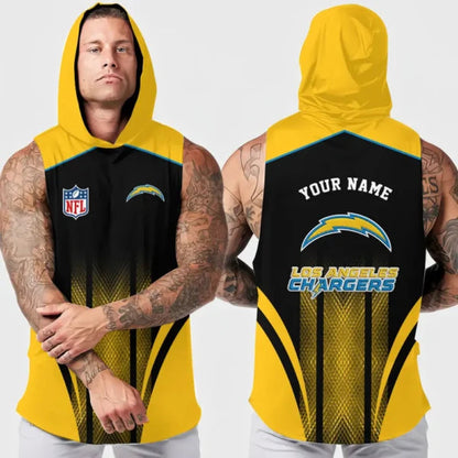 [SPECIAL OFFER] NEW CUSTOMIZED NFL09 LAC LOS ANGELES CHARGERS HOODED TANK TOP