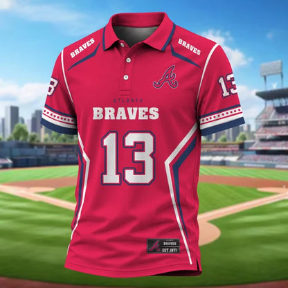 [FLASH SALE] NEW CUSTOMIZED MLB09 ABS ATLANTA BRAVES POLO SHIRT