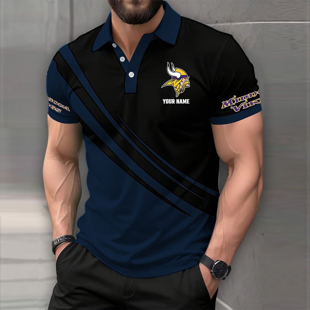 [SPECIAL OFFER] NEW CUSTOMIZED NFL05 MVK MINNESOTA VIKINGS POLO SHIRT