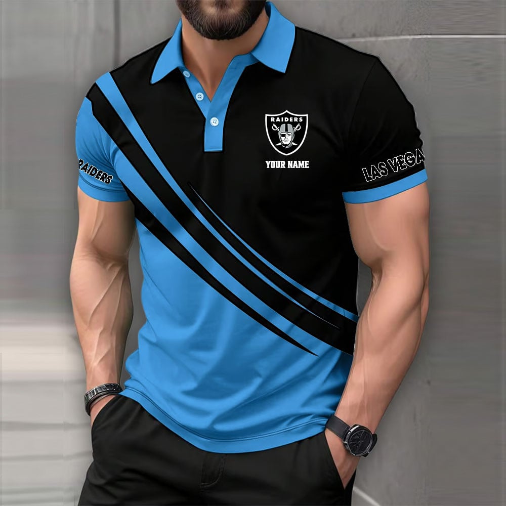 [SPECIAL OFFER] NEW CUSTOMIZED NFL07 LVR LAS VEGAS RAIDERS POLO SHIRT