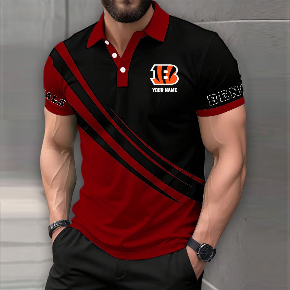 [SPECIAL OFFER] NEW CUSTOMIZED NFL16 CCB CINCINNATI BENGALS POLO SHIRT