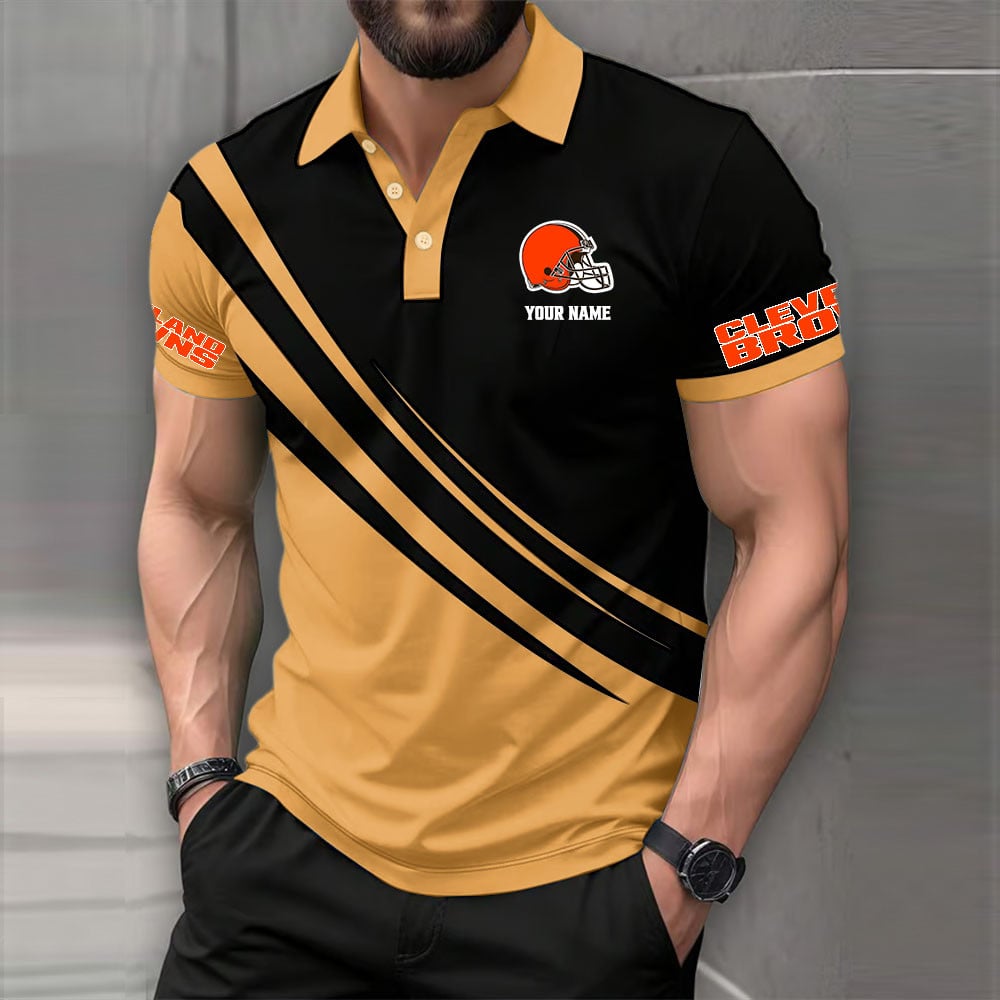 [SPECIAL OFFER] NEW CUSTOMIZED NFL29 CLB CLEVELAND BROWNS POLO SHIRT