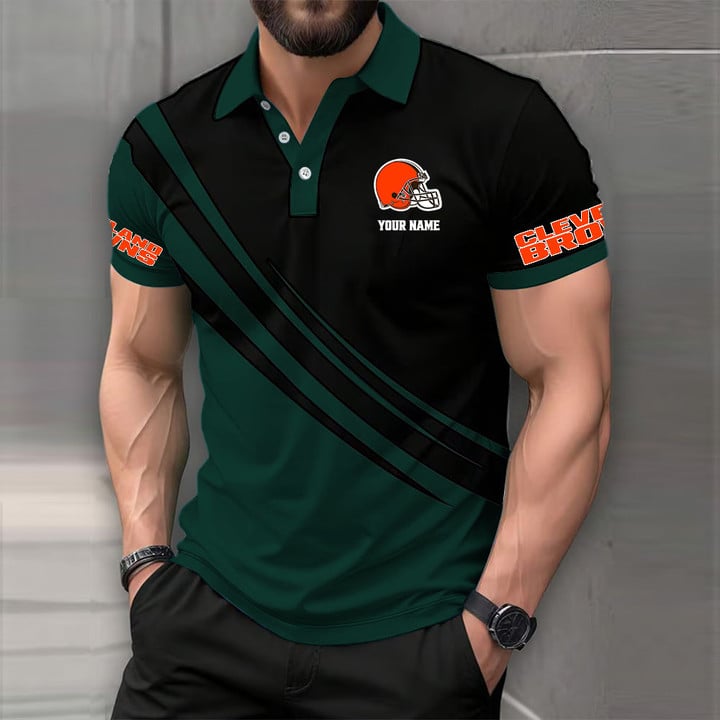 [SPECIAL OFFER] NEW CUSTOMIZED NFL29 CLB CLEVELAND BROWNS POLO SHIRT
