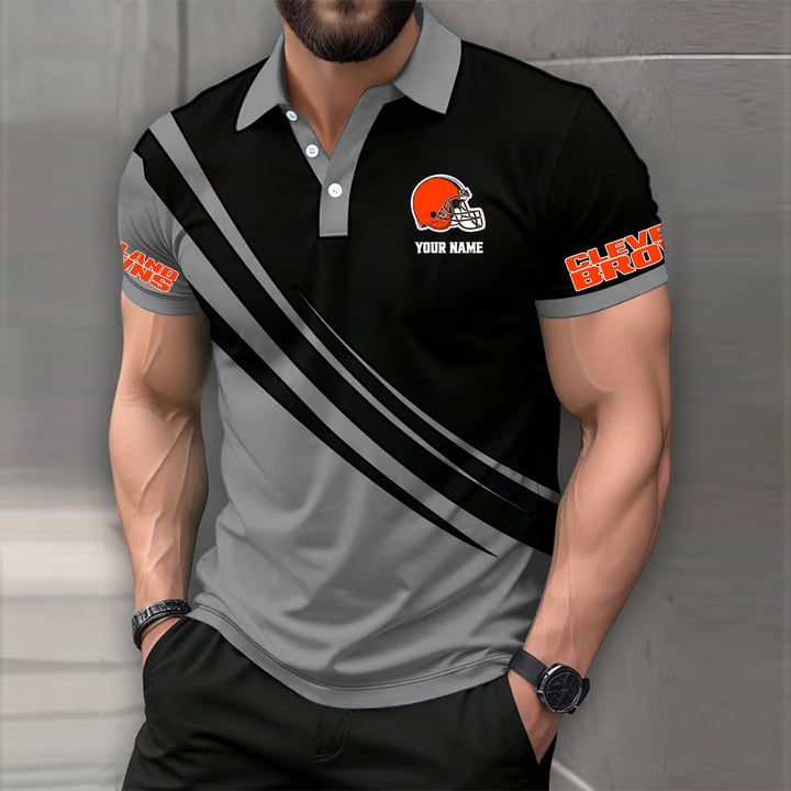 [SPECIAL OFFER] NEW CUSTOMIZED NFL29 CLB CLEVELAND BROWNS POLO SHIRT