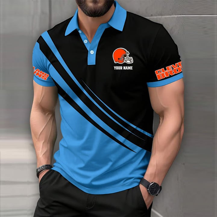 [SPECIAL OFFER] NEW CUSTOMIZED NFL29 CLB CLEVELAND BROWNS POLO SHIRT