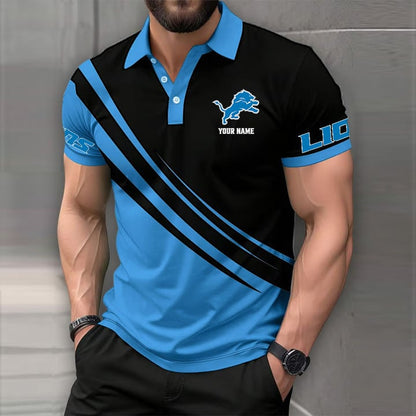 [SPECIAL OFFER] NEW CUSTOMIZED NFL04 DTL DETROIT LIONS POLO SHIRT