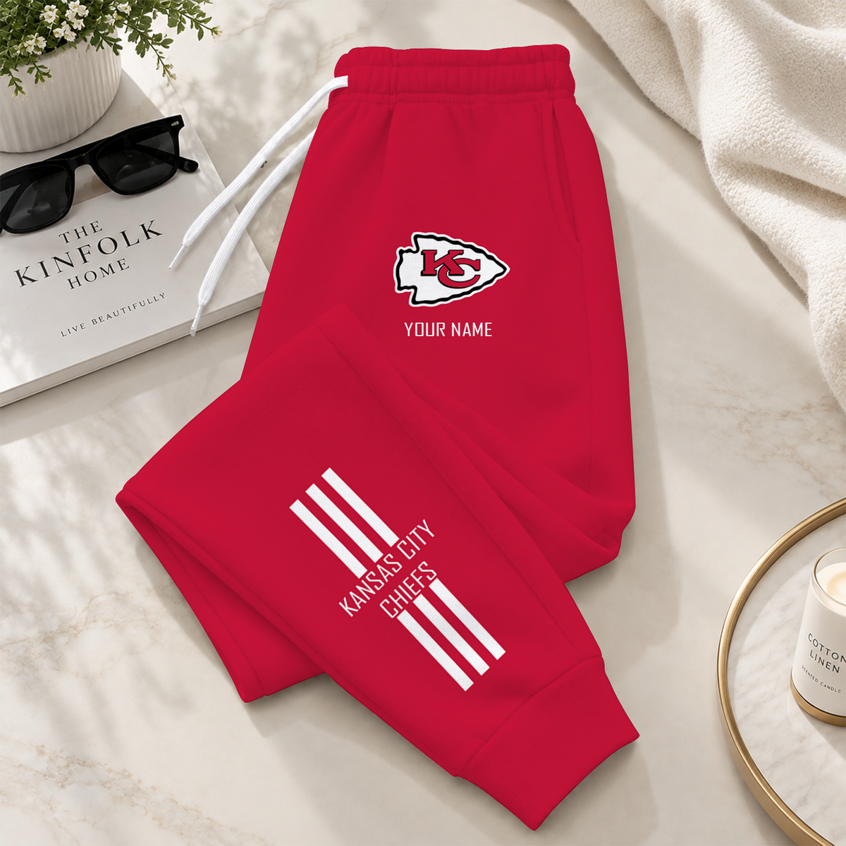 [SPECIAL OFFER] NEW CUSTOMIZED NFL01 KCC KANSAS CITY CHIEFS SWEATPANTS