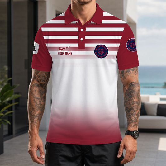 [FAN EXCLUSIVE] NEW CUSTOMIZED CFL01 MTL MONTREAL ALOUETTES STRAPPY POLO SHIRT
