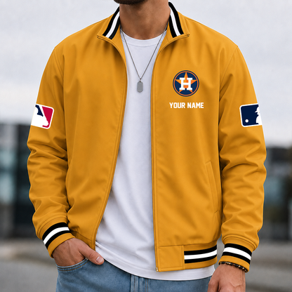 [FLASH SALE] NEW CUSTOMIZED MLB10 HAS HOUSTON ASTROS MULTICOLOR MEN'S CASUAL JACKET