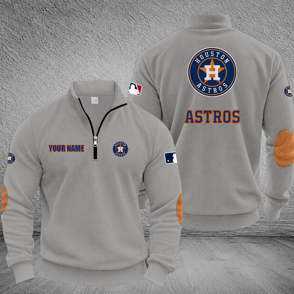 [FLASH SALE] NEW CUSTOMIZED MLB10 HAS HOUSTON ASTROS MULTICOLOR STRIPED QUATER ZIP SWEATSHIRT