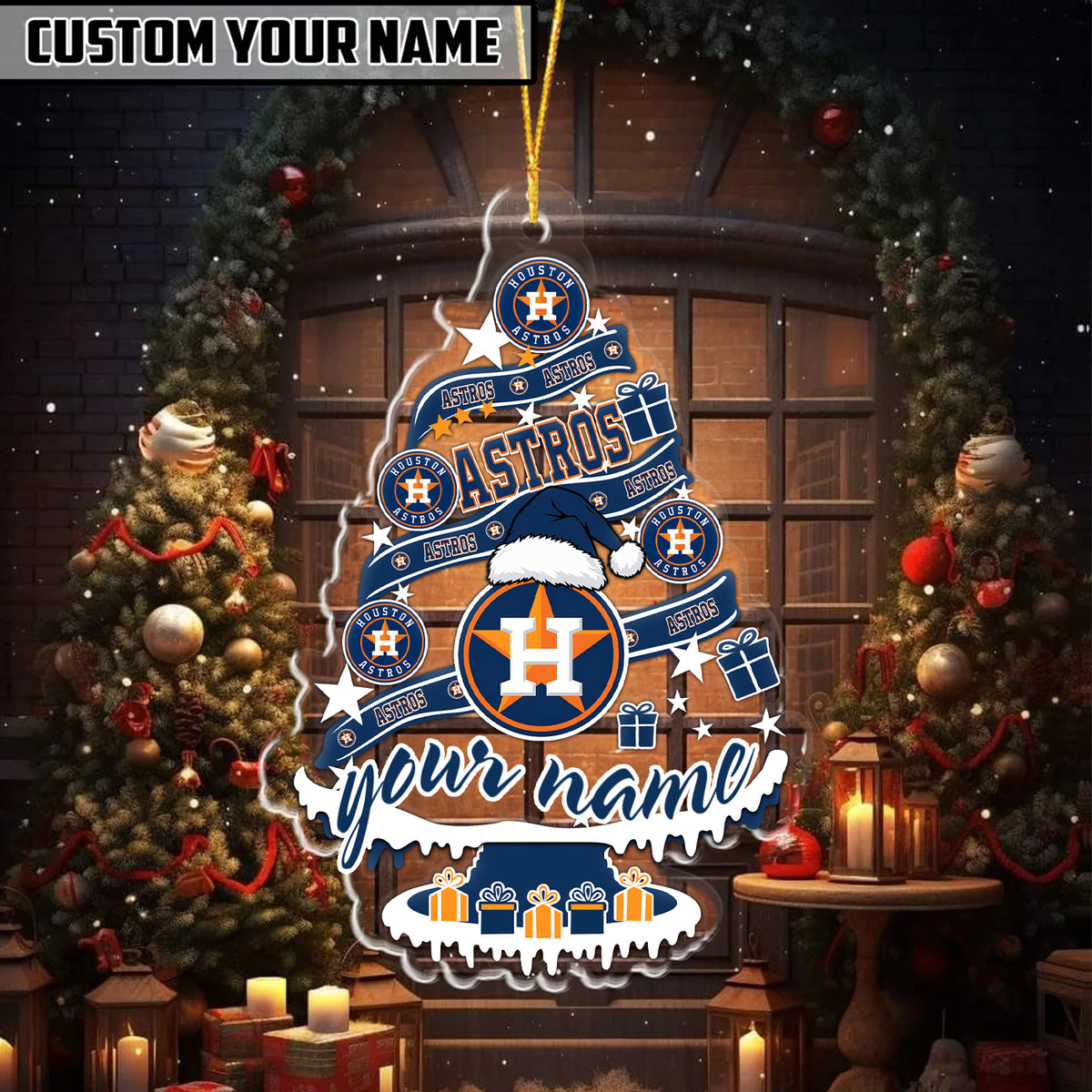 [FLASH SALE] NEW CUSTOMIZED MLB10 HAS HOUSTON ASTROS CHRISTMAS ACRYLIC ORNAMENT