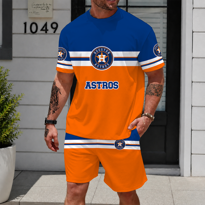 [FLASH SALE] NEW CUSTOMIZED MLB10 HAS HOUSTON ASTROS UNISEX T-SHIRT & SHORTS SET