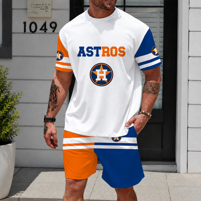 [FLASH SALE] NEW CUSTOMIZED MLB10 HAS HOUSTON ASTROS UNISEX T-SHIRT & SHORTS SET