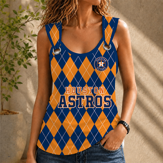 [FLASH SALE] NEW CUSTOMIZED MLB10 HAS HOUSTON ASTROS O-RING SHOULDER TANK TOP