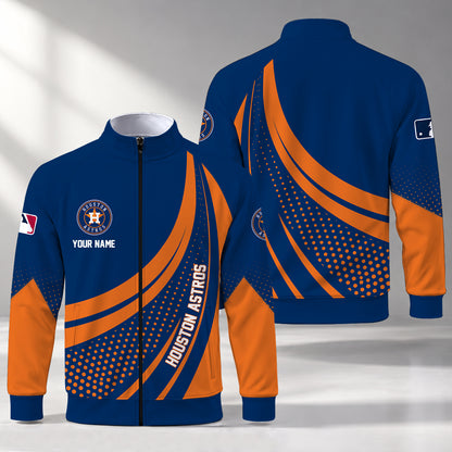 [FLASH SALE] NEW CUSTOMIZED MLB10 HAS HOUSTON ASTROS STAND COLLAR JACKET