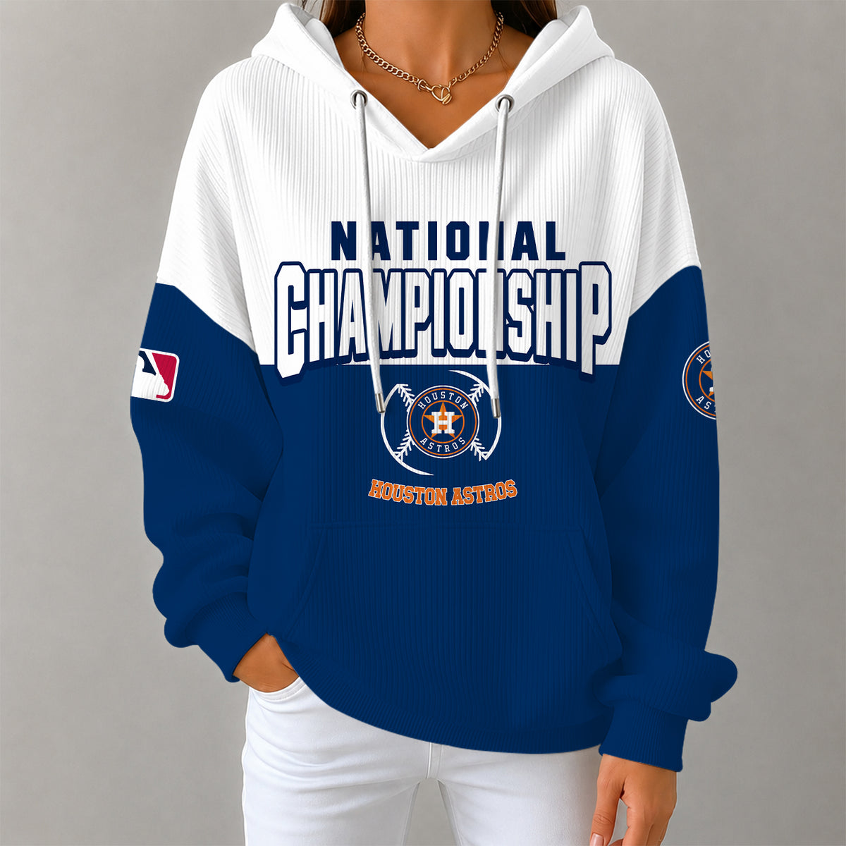 [FLASH SALE] NEW CUSTOMIZED MLB10 HAS HOUSTON ASTROS RIBBED HOODIE & SWEATSHIRT