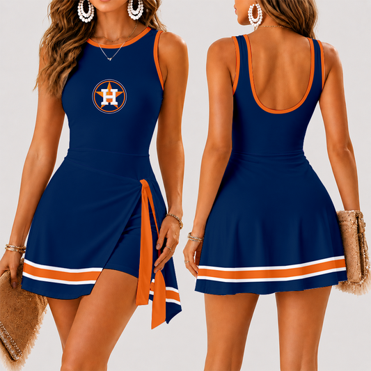 [FLASH SALE] NEW CUSTOMIZED MLB10 HAS HOUSTON ASTROS WOMEN'S SUMMER SKORT DRESS