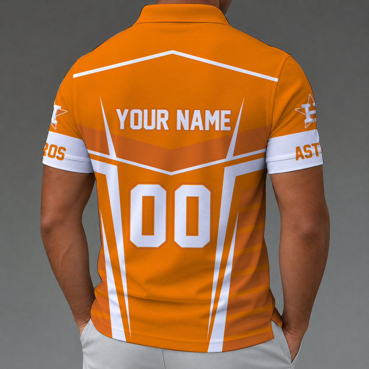 [FLASH SALE] NEW CUSTOMIZED MLB10 HAS HOUSTON ASTROS ZIP POLO SHIRT