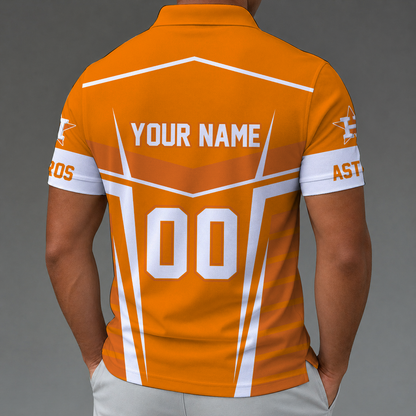 [FLASH SALE] NEW CUSTOMIZED MLB10 HAS HOUSTON ASTROS ZIP POLO SHIRT