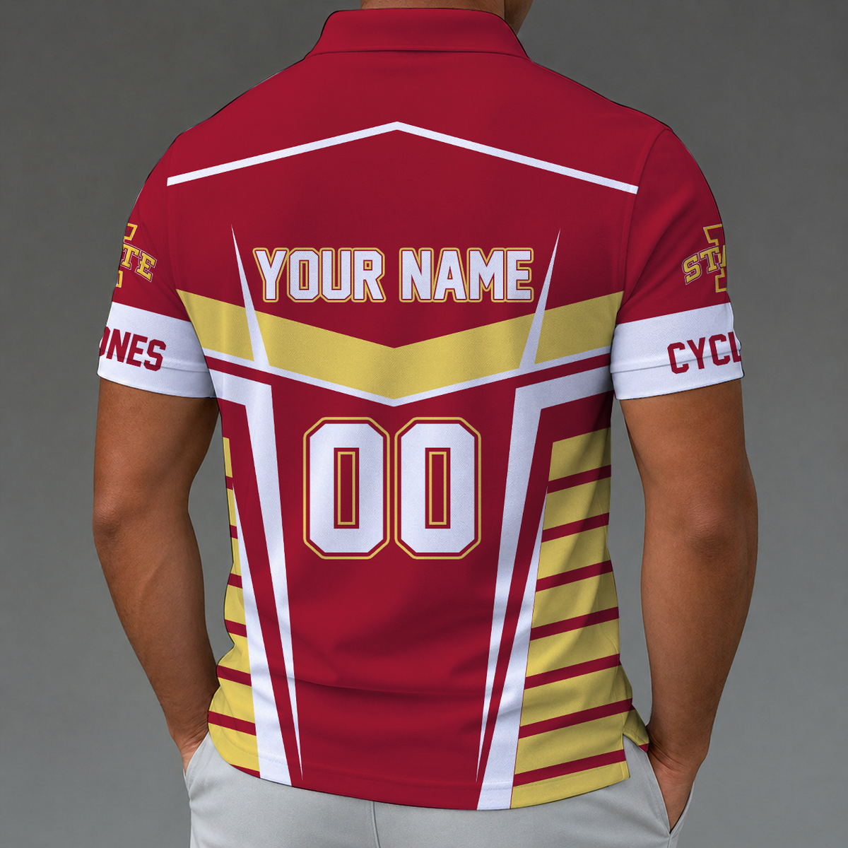 [FAN FAVORITE] NEW CUSTOMIZED NCAA MAM10 ISC IOWA STATE CYCLONES STRAPPY POLO SHIRT