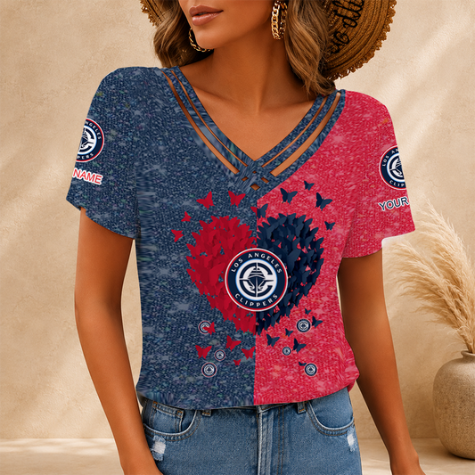 [HOT DEAL] NEW CUSTOMIZED NBA10 LCL LOS ANGELES CLIPPERS V-NECK SHIRT