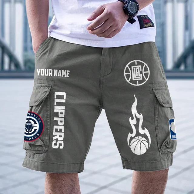 [HOT DEAL] NEW CUSTOMIZED NBA10 LCL LOS ANGELES CLIPPERS CARGO SHORTS