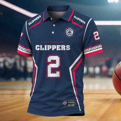 [HOT DEAL] NEW CUSTOMIZED NBA10 LCL LOS ANGELES CLIPPERS POLO SHIRT