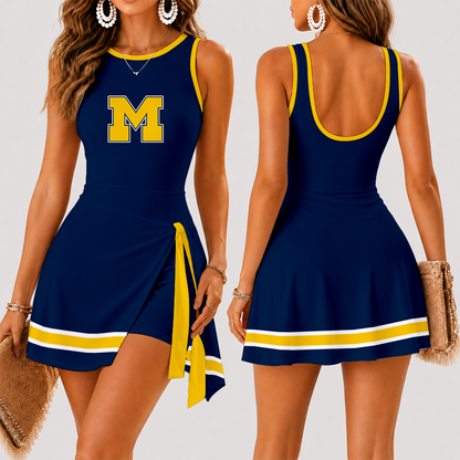 [FAN FAVORITE] NEW CUSTOMIZED NCAA CFH10 MIW MICHIGAN WOLVERINES WOMEN'S SUMMER SKORT DRESS