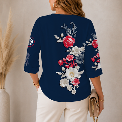 LIMITED EDITION - NEW CUSTOMIZED NBA10 LCL LOS ANGELES CLIPPERS WOMEN'S V-NECK LONG SLEEVE SHIRT