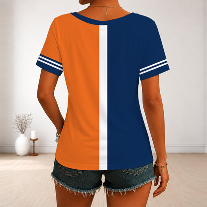 [FLASH SALE] NEW CUSTOMIZED MLB10 HAS HOUSTON ASTROS V-NECK FEMALE SHIRT