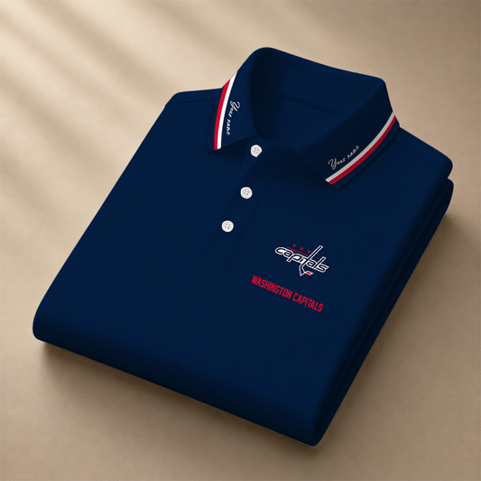 [SUPER SALE] NEW CUSTOMIZED NHL10 WCP WASHINGTON CAPITALS POLO SHIRT