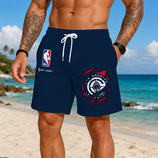 [HOT DEAL] NEW CUSTOMIZED NBA10 LCL LOS ANGELES CLIPPERS SHORT PANTS