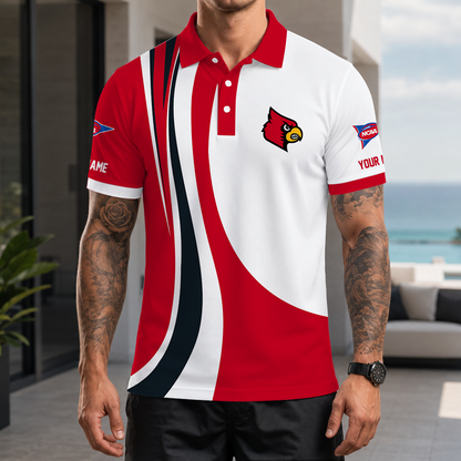 [FAN FAVORITE] NEW CUSTOMIZED NCAA FBS10 ULC LOUISVILLE CARDINALS POLO SHIRT