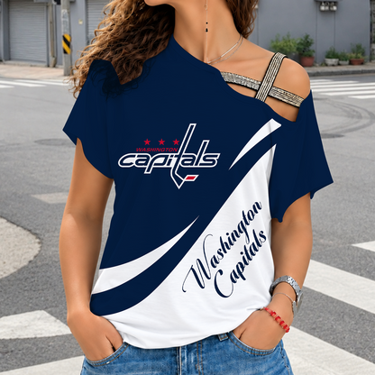 [SUPER SALE] NEW CUSTOMIZED NHL10 WCP WASHINGTON CAPITALS SHOULDER SHIRT