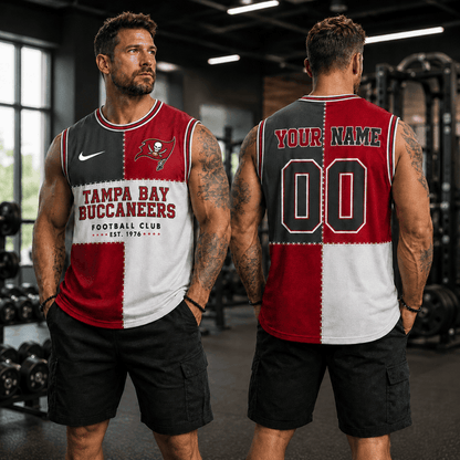 [SPECIAL OFFER] NEW CUSTOMIZED NFL10 TBB TAMPA BAY BUCCANEERS MEN'S GYM SHIRT