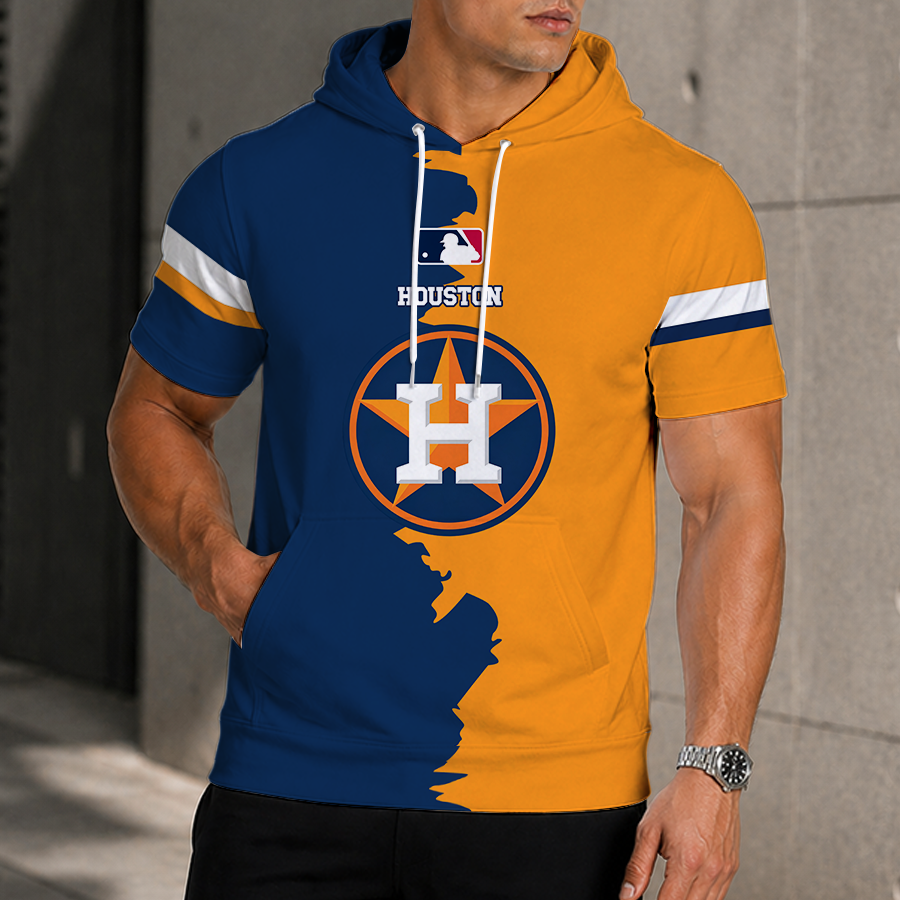 [FLASH SALE] NEW CUSTOMIZED MLB10 HAS HOUSTON ASTROS SHORT SLEEVE HOODIE