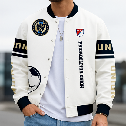 TOP SELLING - NEW CUSTOMIZED MLS10 PPF PP UNION SATIN VARSITY & BASEBALL JACKET