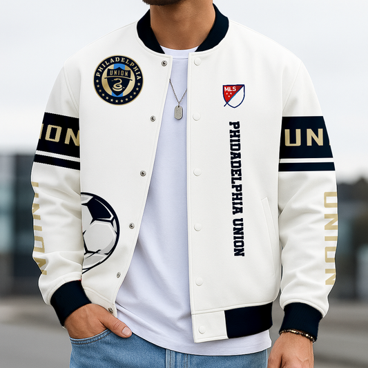 TOP SELLING - NEW CUSTOMIZED MLS10 PPF PP UNION SATIN VARSITY & BASEBALL JACKET