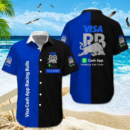 [FAN MUST-HAVE] NEW CUSTOMIZED F110 RBU RACING BULLS UNISEX HAWAIIAN SHIRT & SHORTS SET
