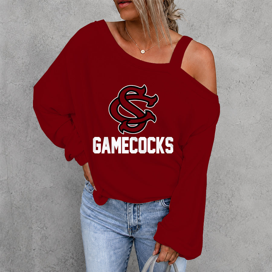 [FAN FAVORITE] NEW CUSTOMIZED NCAA CWS10 SCG SOUTH CAROLINA GAMECOCKS DROP SHOULDER SWEATSHIRT
