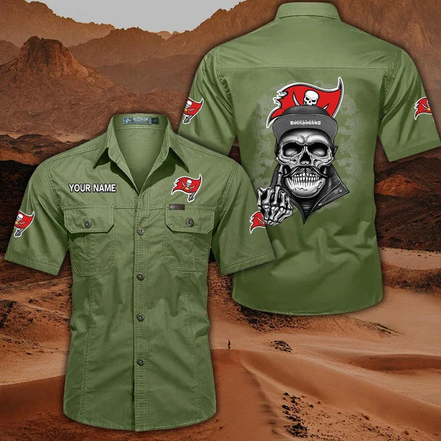 [SPECIAL OFFER] NEW CUSTOMIZED NFL10 TBB TAMPA BAY BUCCANEERS MUTICOLOR MEN'S CARGO SHIRT