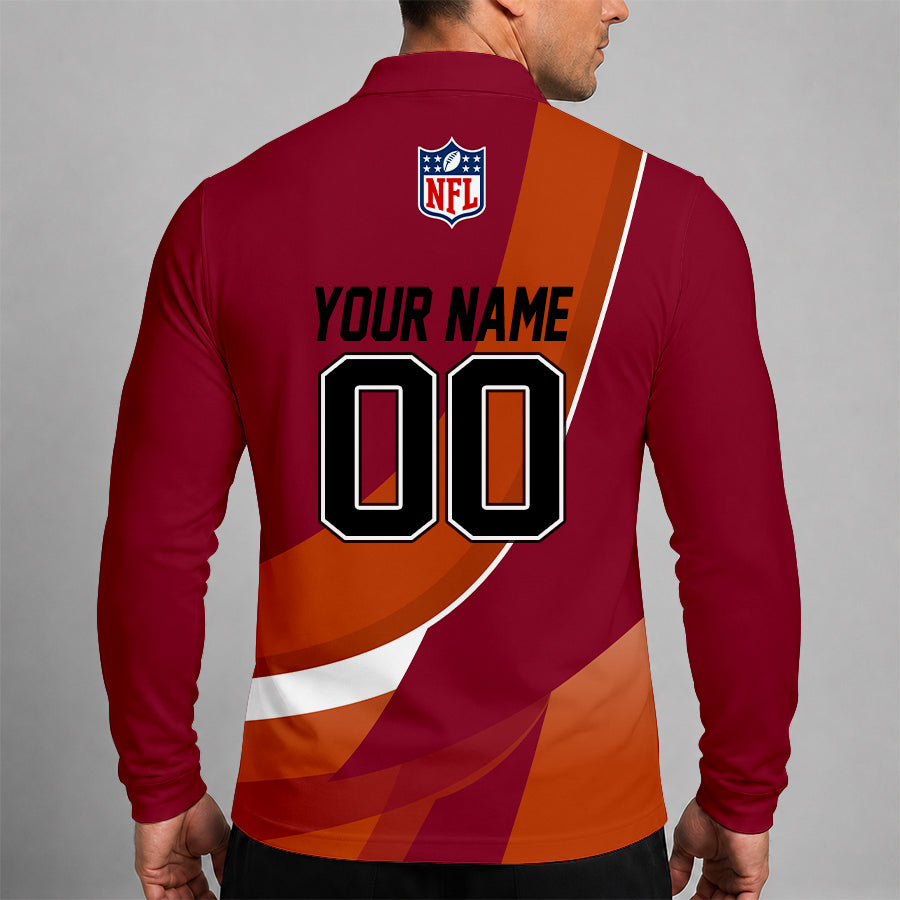 [SPECIAL OFFER] NEW CUSTOMIZED NFL10 TBB TAMPA BAY BUCCANEERS LONG SLEEVE POLO SHIRT