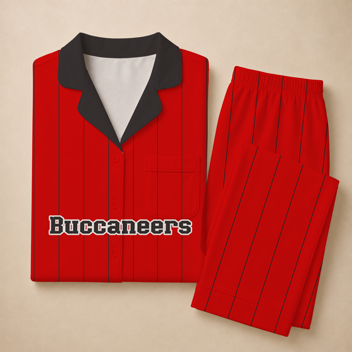 [SPECIAL OFFER] NEW CUSTOMIZED NFL10 TBB TAMPA BAY BUCCANEERS SHORT SLEEVE & LONG PANTS PAJAMAS SET