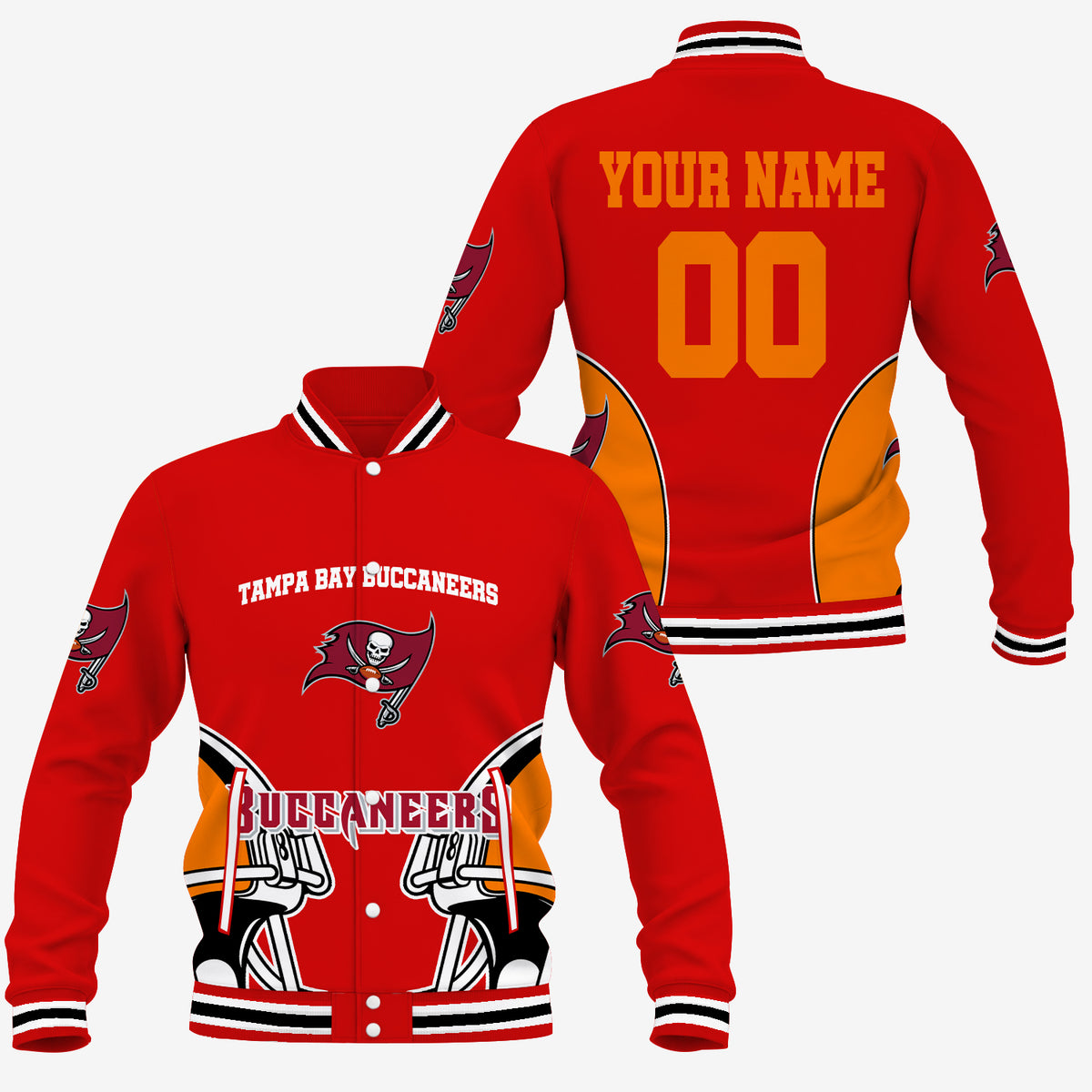 [SPECIAL OFFER] NEW CUSTOMIZED NFL10 TBB TAMPA BAY BUCCANEERS SATIN VARSITY & BASEBALL JACKET