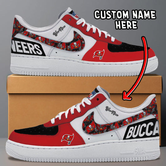 LIMITED EDITION - NEW CUSTOMIZED NFL10 TBB TAMPA BAY BUCCANEERS AF1 SNEAKERS